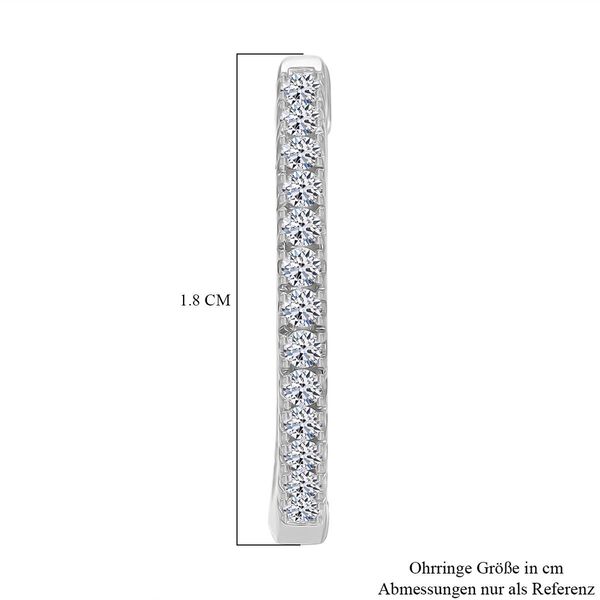 LUXURIANT SI-GH Labor Diamant Creolen, 925 Silber platiniert - 0,50 ct. image number 4