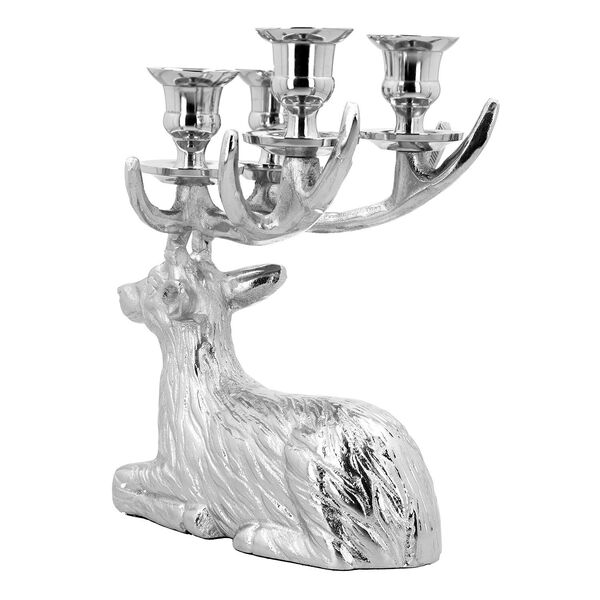 Rentier Figur 4er Kerzenhalter, 23.8x17x25.4cm, silber image number 5