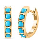 AA Sleeping Beauty Türkis Ohrringe 925 Silber 750 Gelbgold Vermeil ca. 0,89 ct.