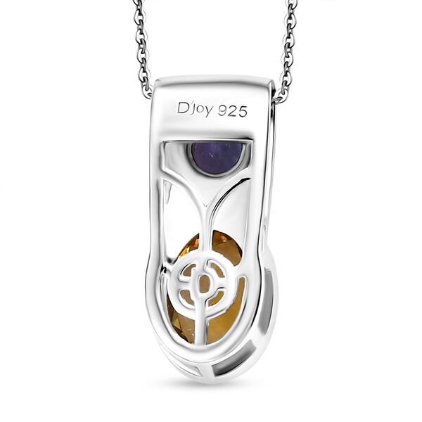 D'Joy goldener Tansanit und lila Tansanit zweifrabiger Ring und Anh&auml;nger mit 50cm Kette image number 6