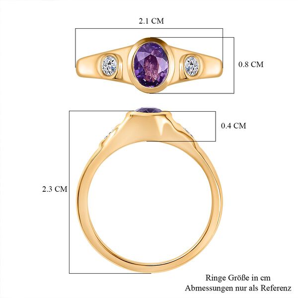 LUXURIANT AAA natürlicher Farbwechsel Saphir und Labor Diamant Ring - 1 ct. image number 7