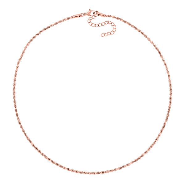 3er Set - Sehr Schick und Trendy Halsketten, Chirurgen-316L Edelstahl rosèfarben image number 4