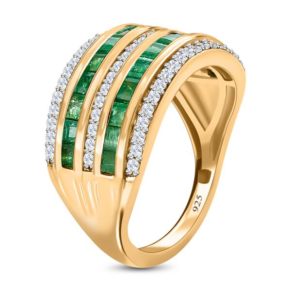 AAA Kagem sambischer Smaragd und Zirkon-Ring - 2,25 ct. image number 5