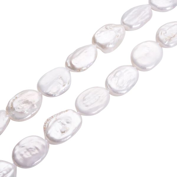 Wei&szlig;e Keshi Perlen-Halskette, ca. 50 cm, 925 Silber rhodiniert image number 4