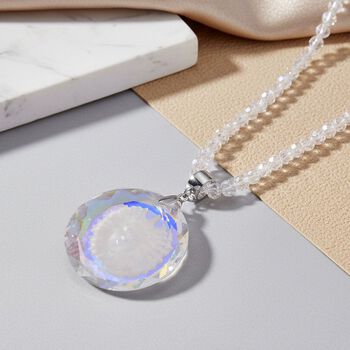 Wei&szlig;er Magie Farbe Kristall Anh&auml;nger mit Kette ca. 60 cm + 5 cm Extender