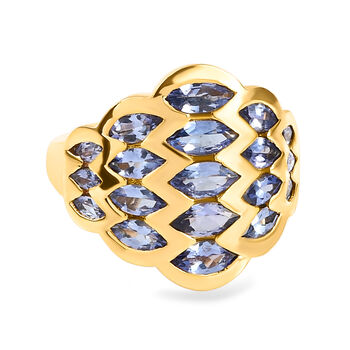 Tansanit-Ring, 925 Silber vergoldet (Gr&ouml;&szlig;e 16.00) ca. 2,70 ct