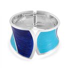 Blau-Türkis Eleganz Armreif - Modernes Wellen-Design, Emailliert