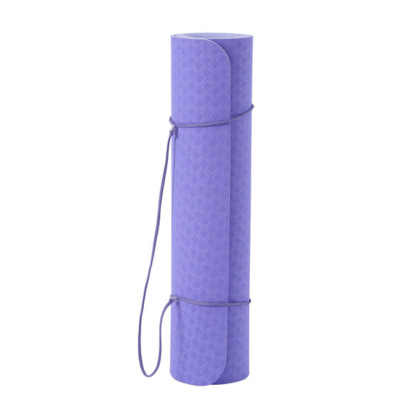 Rutschfeste Fitness-Yogamatte mit Trageriemen, Lila image number 10