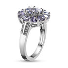 Tansanit und weißer Zirkon-Ring, 925 Silber platiniert  ca. 2,03 ct image number 4