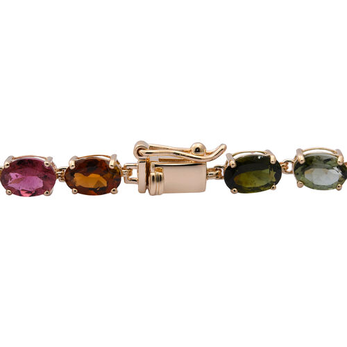 AAA Mehrfarbiger-Turmalin Armband, ca. 20 cm, 585 Gold ca. 12.48 ct image number 1