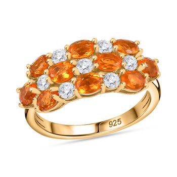 AA Feueropal und Moissanit Ring - 1,67 ct.