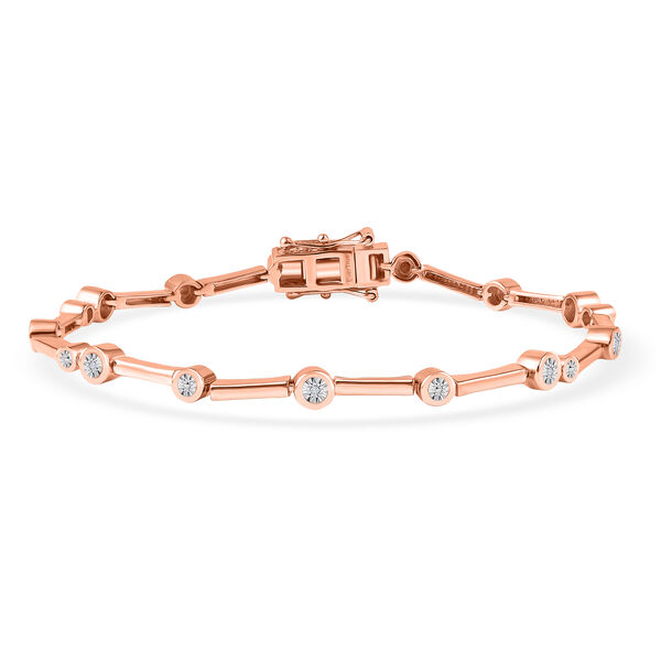 EverTrue 19cm Armband mit Diamantakzenten in Ros&eacute;goldton