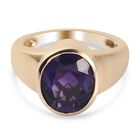 Lusaka Amethyst Solitär Ring 925 Silber 585 Vergoldet image number 0