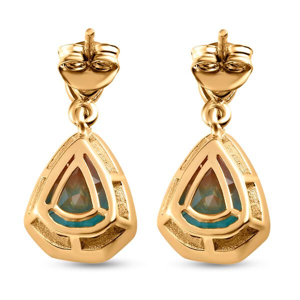 Aqua Terra Costa Quarz Triplett und Chromdiopsid-Ohrh&auml;nger, 925 Silber vergoldet, 9,18 ct. image number 4