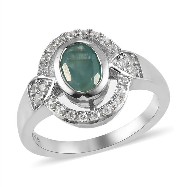 Grandidierit und Zirkon Ring 925 Silber platiniert  ca. 1,13 ct image number 4