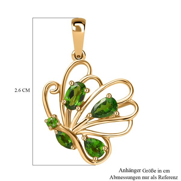 Nat&uuml;rlicher Chromdiopsid Anh&auml;nger 925 Silber vergoldet ca. 0.80 ct image number 6
