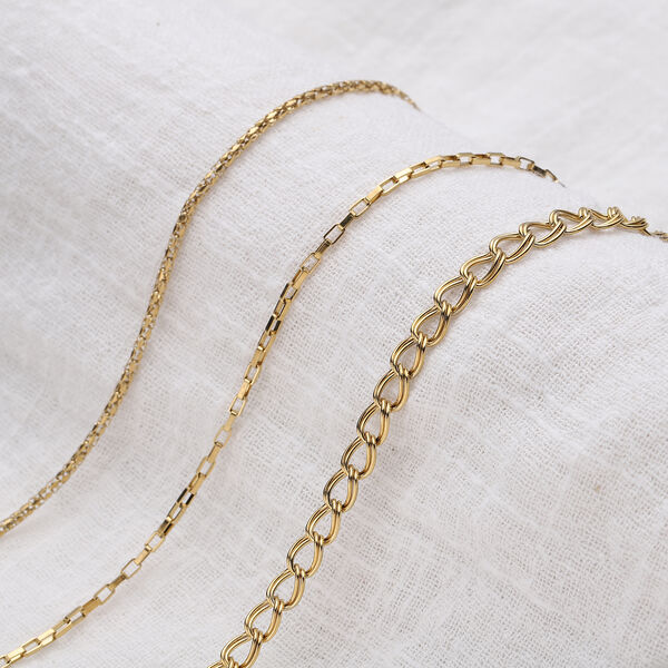 3er-Set, Halskette, ca. 50 cm, Edelstahl vergoldet image number 2