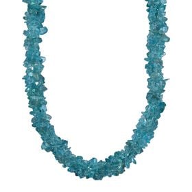 Betroka Blauer Apatit Halskette ca. 50 cm 925 Silber rhodiniert ca. 330,00 ct.