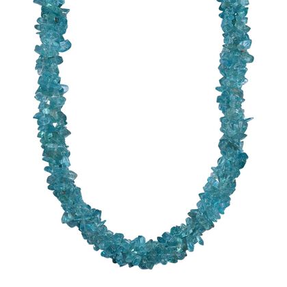 Betroka Blauer Apatit Halskette ca. 50 cm 925 Silber rhodiniert ca. 330.00 ct