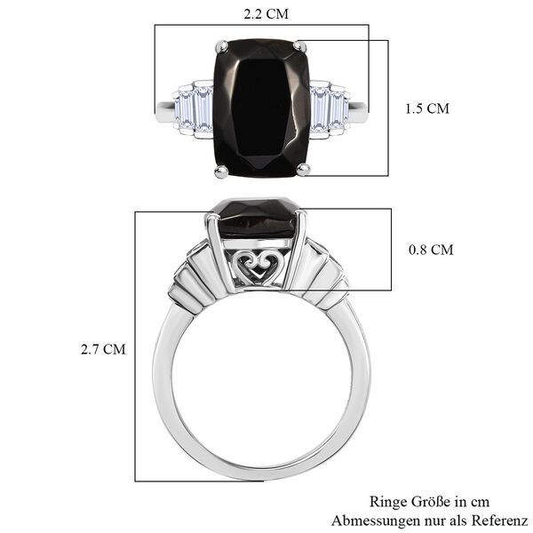 D'Joy Elite Shungit, Wei&szlig;er Topas Ring 925 Silber rhodiniert (Gr&ouml;&szlig;e 19.00) ca. 5,37 ct image number 7