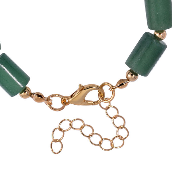 Grüner Aventurin Schmuckset  Legierung Standard gelb vergoldet ca. 91,40 ct. image number 3