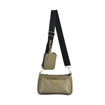 Passage - Crossbody Tasche aus Kunstleder mit RFID Schutz und abnehmbarem M&uuml;nzbeutel, 23x4x13cm, Olive