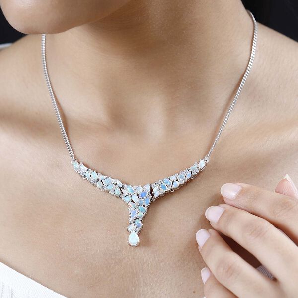 AA nat&uuml;rliche, &auml;thiopische Welo Opal-Halskette, 45 cm - 5,30 ct. image number 9