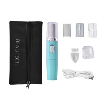 4-in-1 Hornhautentferner & Nagelpolierer mit Aufbewahrungstasche, Wasserdicht, blau