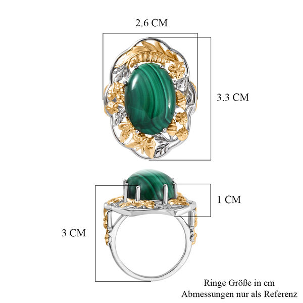 EVER TRUE AA Malachit Ring Nickelfreies Messing Zweifarbige Beschichtung (Gr&ouml;&szlig;e 18.00) ca. 14,97 ct image number 6
