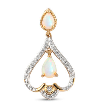 Nat&uuml;rlicher &Auml;thiopischer Opal Anh&auml;nger 925 Silber vergoldet ca. 1,13 ct