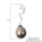 Tahiti Perle und Zirkon Ohrhänger 925 Silber rhodiniert  image number 4