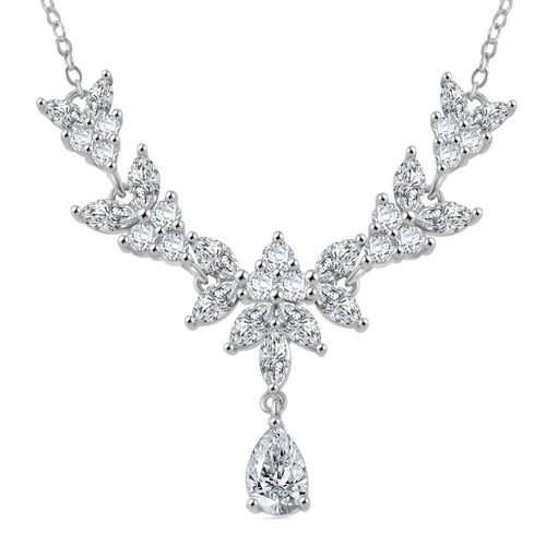 LUSTRO STELLA -Weißer Zirkonia Halskette ca. 45 cm 925 Silber rhodiniert image number 0