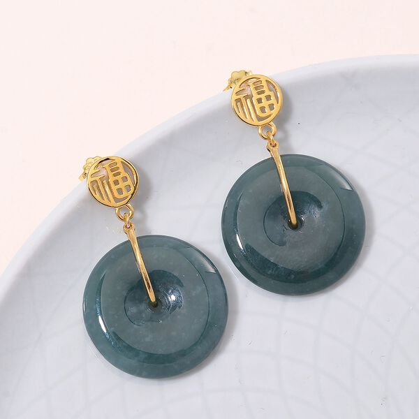 50 ct. nat&uuml;rliche Olmek Jadeit Ohrringe image number 2