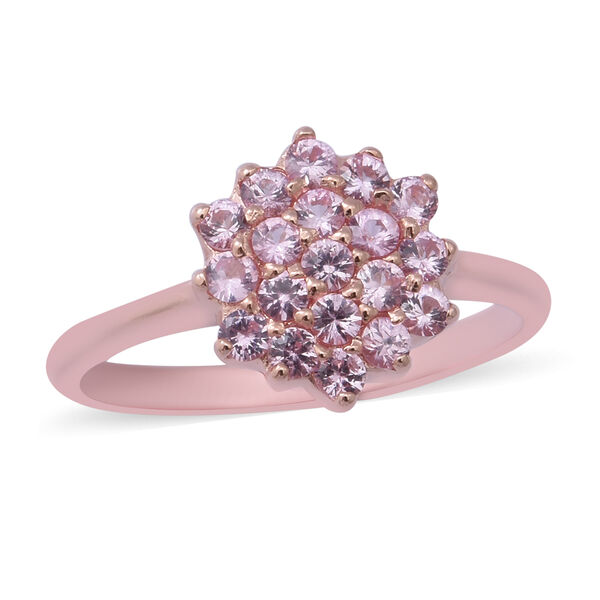 Rosa Saphir Ring 925 Silber ros&eacute;vergoldet  ca. 0,82 ct