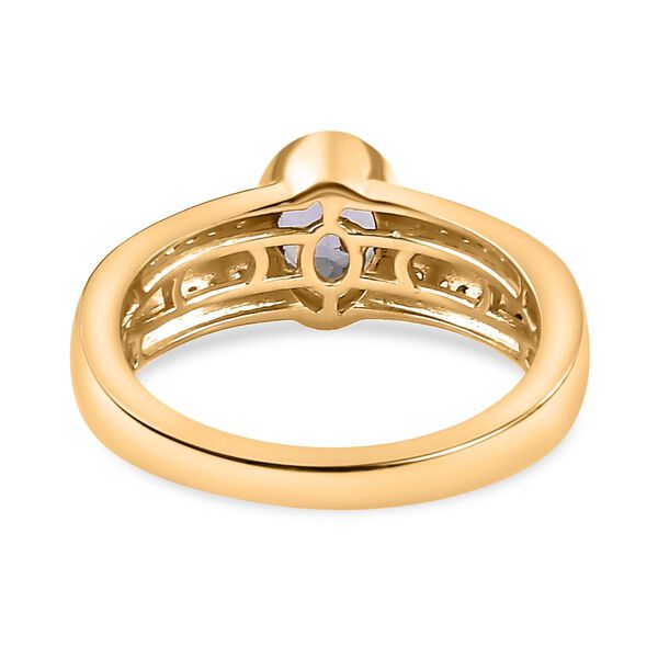 Gr&uuml;ner Tansanit und Zirkon-Ring - 1,08 ct. image number 6