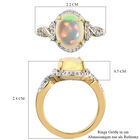 Äthiopischer Opal und Zirkon Halo Ring 925 Silber Gelbgold Vermeil image number 6
