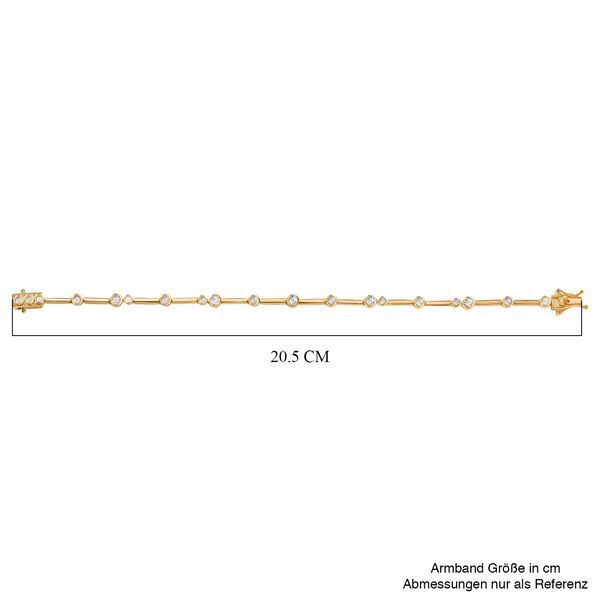 DESIGNER INSPIRIERT - Weißer Diamant Armband ca. 19 cm Nickelfreies Messing image number 5