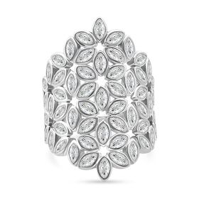 Lustro Stella Weißer Zirkonia Ring 925 Silber rhodiniert (Größe 17.00)