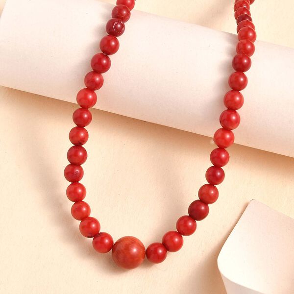 Schwamm Koralle Halskette ca. 50 cm Edelstahl platiniert ca. 88.88 ct image number 2