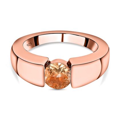 AA Ceylon kaiserlicher Granat Ring, 925 Silber Ros&eacute;gold Vermeil (Gr&ouml;&szlig;e 20.00) ca. 0.60 ct