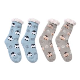 2er Set kuschelige Sherpa Socken, Pinguin