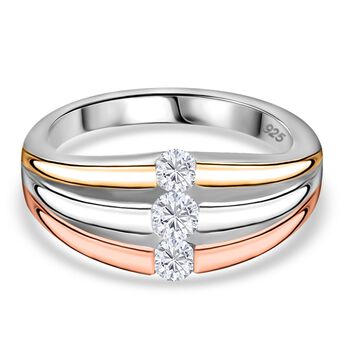 Dreifarbiger Moissanit-Ring - 0,37 ct.