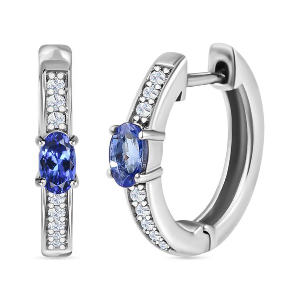 AAA Tansanit und Zirkon Ohrringe - 0,83 ct.