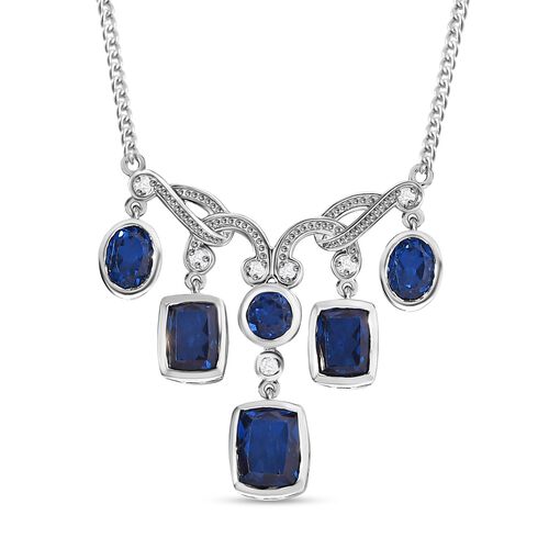 Ceylonfarbene Quarz-und Zirkon-Halskette, 45cm - 12,22 ct. image number 0