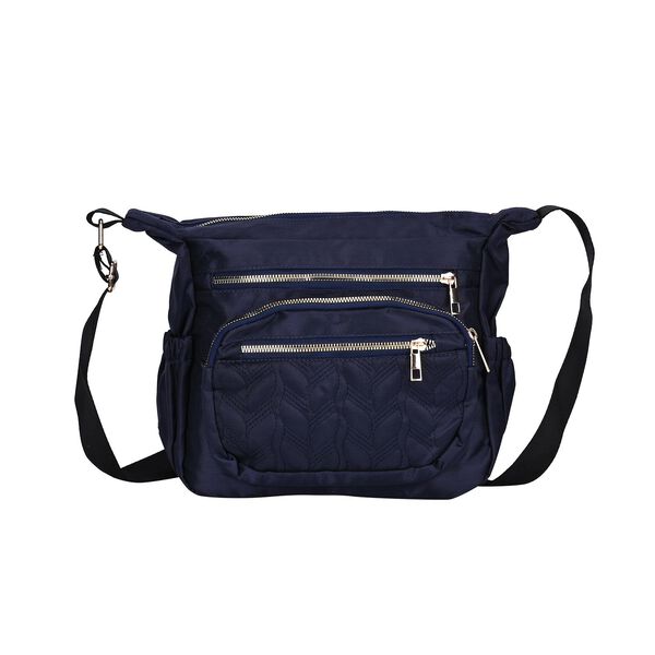 Passage - Multifächer Crossbody Tasche aus Wasserabweisender Nylon und verstellbarer Riemen, voll RFID schutz, 28 x 22 x 10 cm, Rosa