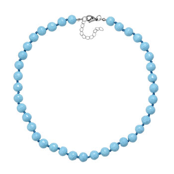 Sleeping Beauty Farbe Muschelkernperle (8-10 mm) Halskette ca. 45 cm + 5 cm Extender, 316L Edelstahl