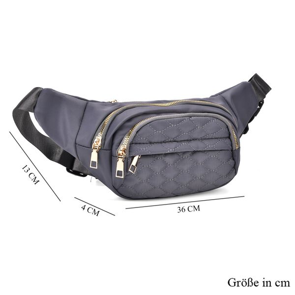 Nylon-Gürteltasche mit RFID-Schutz, 36x4x13cm, Grau image number 6
