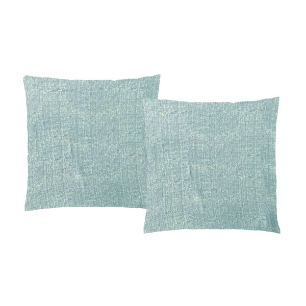 4-teiliges Set - melierte Kissenh&uuml;llen aus Mikrofaser, 2x 40x40 cm und 2x 40x80 cm, T&uuml;rkis image number 1