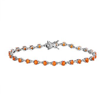 Salamanca Feueropal Armband, ca. 20 cm, 925 Silber platiniert ca. 2.96 ct