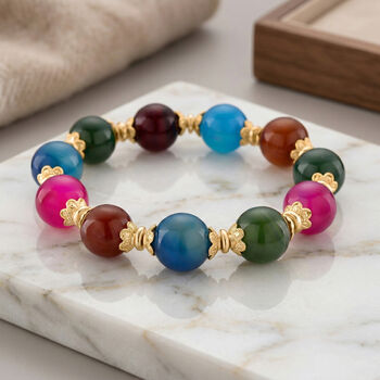 Flexibles, mehrfarbiges Achat Armband - 190 ct.